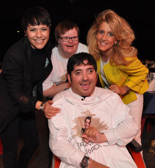 Francine Jordi mit ihren Fans Elisa und Marco und Karin Haug